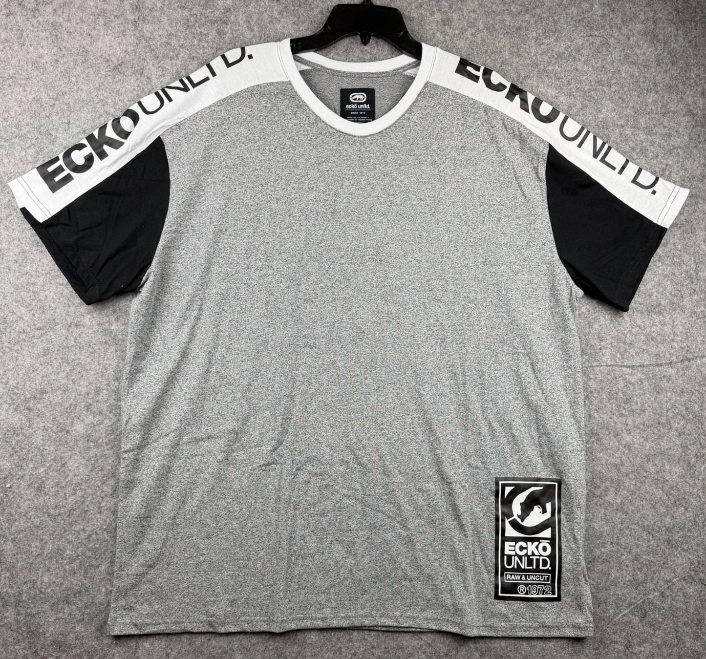 Ecko Unltd Shirt Mens 3XL Gray Marled Short Sleeve Logo Streetwear New With Tags