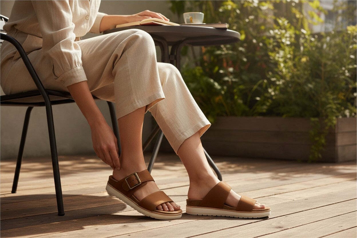 TOMS Diana Mule Buckle Platform Sandals Brown Sugar – Size 8.5 with Box