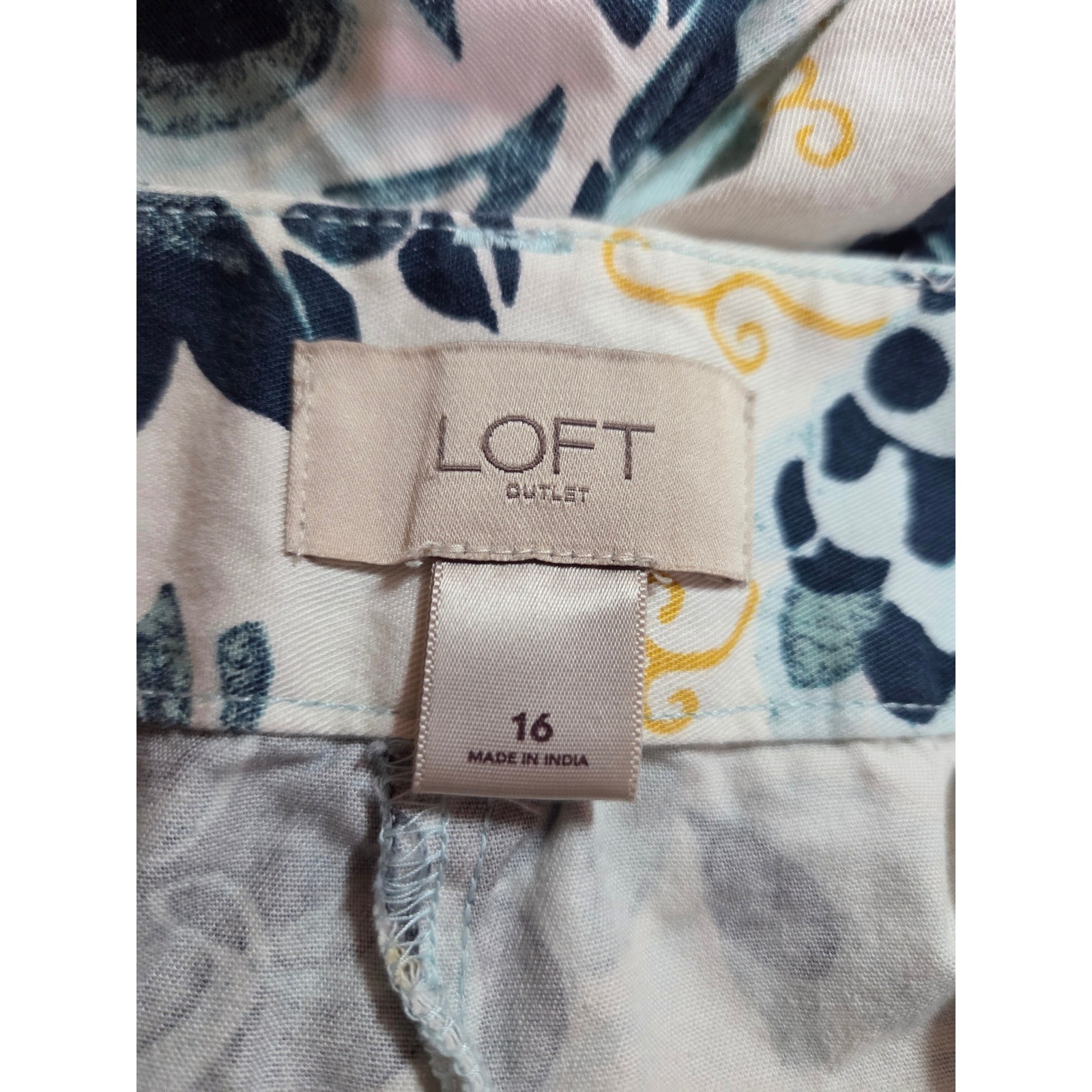 Floral Print Shorts Blue White Garden Casual Summer Ladies 16