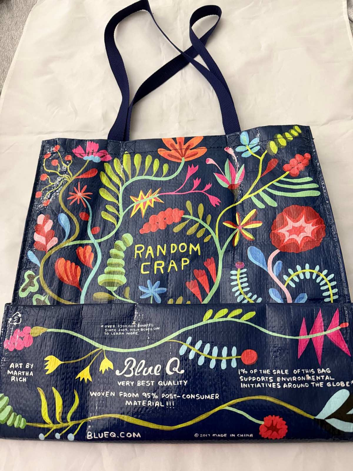 Blue Q Shopper Tote 15 x 16 RANDOM CRAP Funny Shoulder Carry Bag