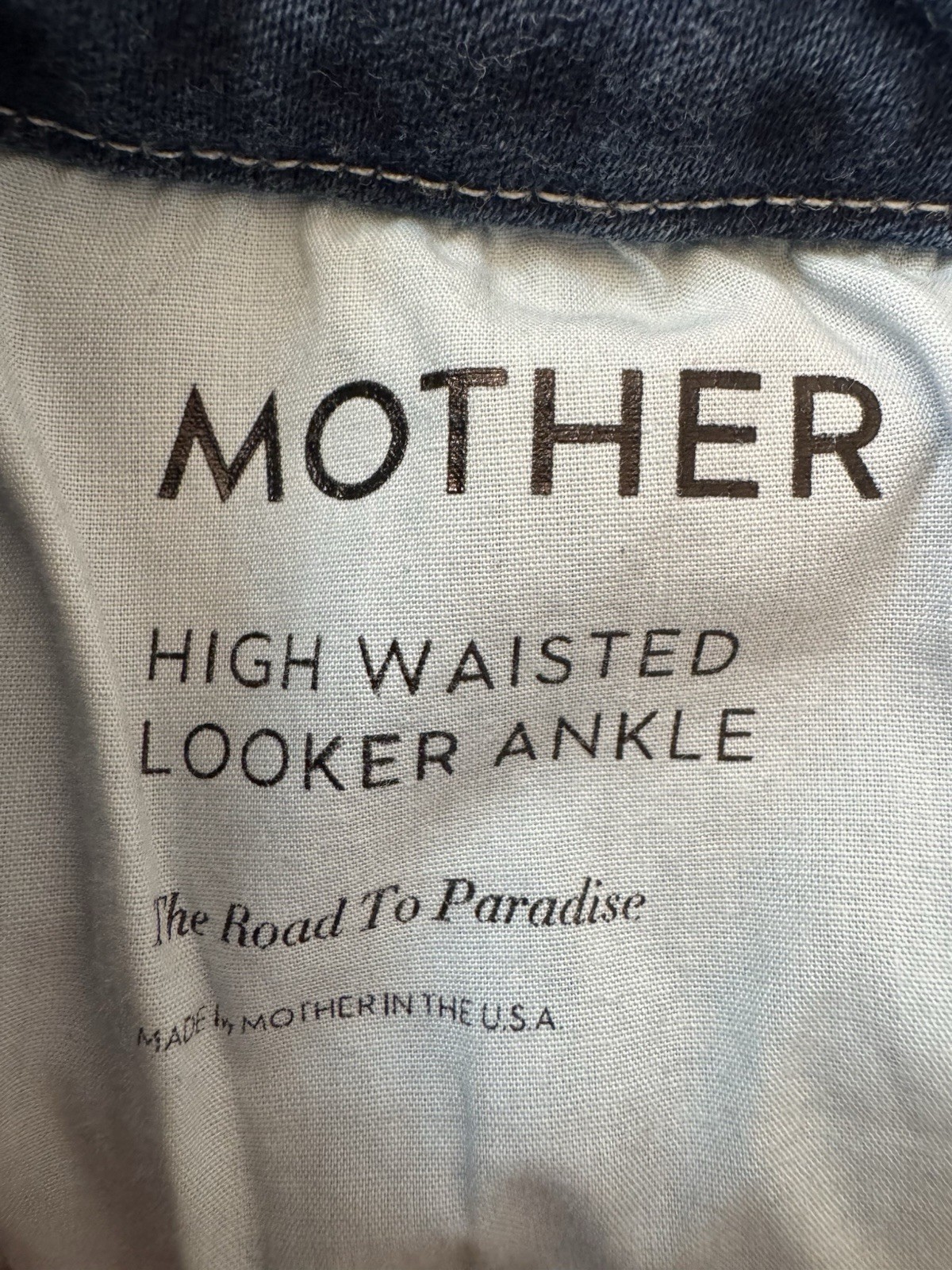 Mother Blue Jeans High Waisted Looker Ankle in The Road to Paradise Size 27