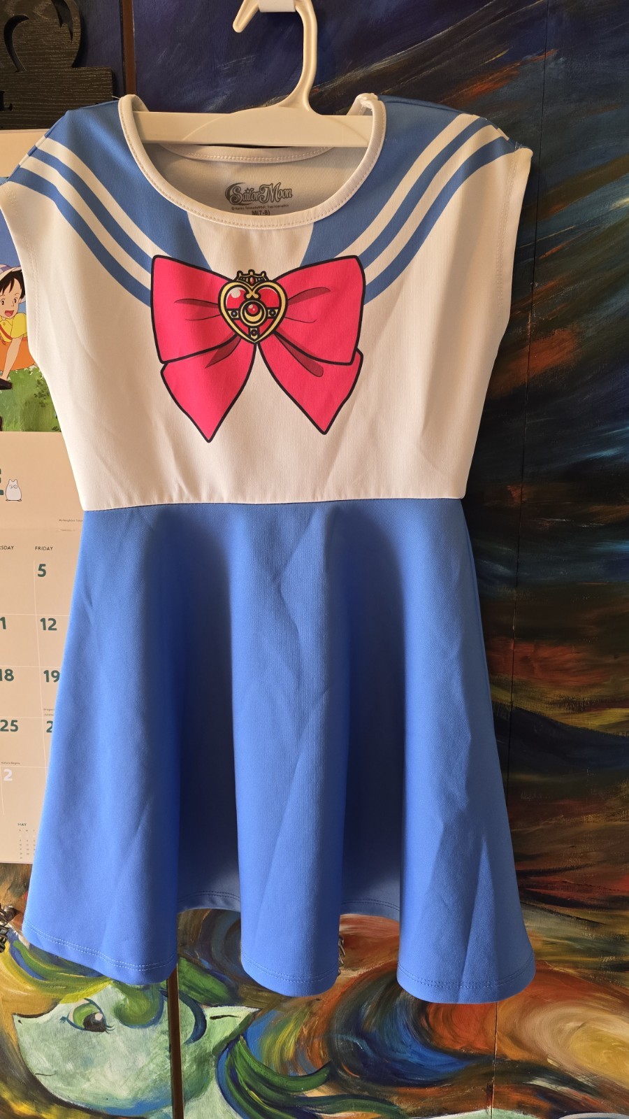 Sailor Moon Girls Cosplay Costume All in One Printed Dress Size Medium 8/10