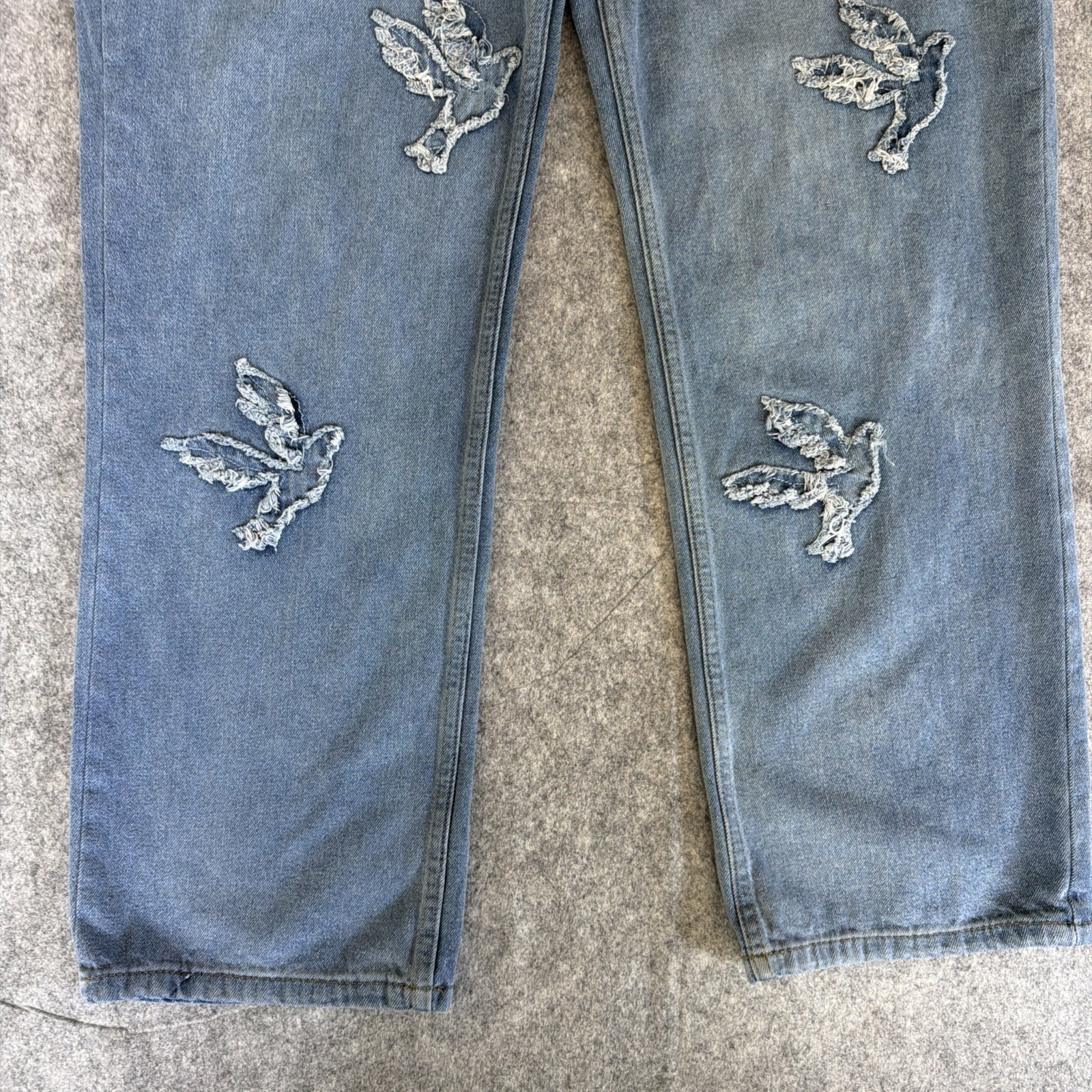 Man BoohooMan Jeans Men38 x 31 Blue Denim Distressed Doves Regular Fit