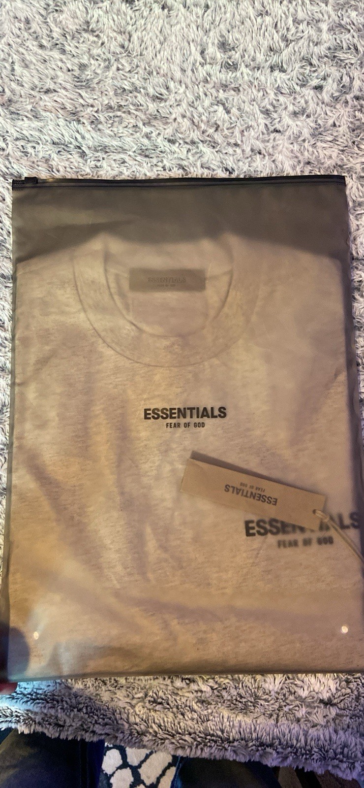 Essentials Fear of God Men’s Gray Logo Cotton Crew Neck Tee M NWT