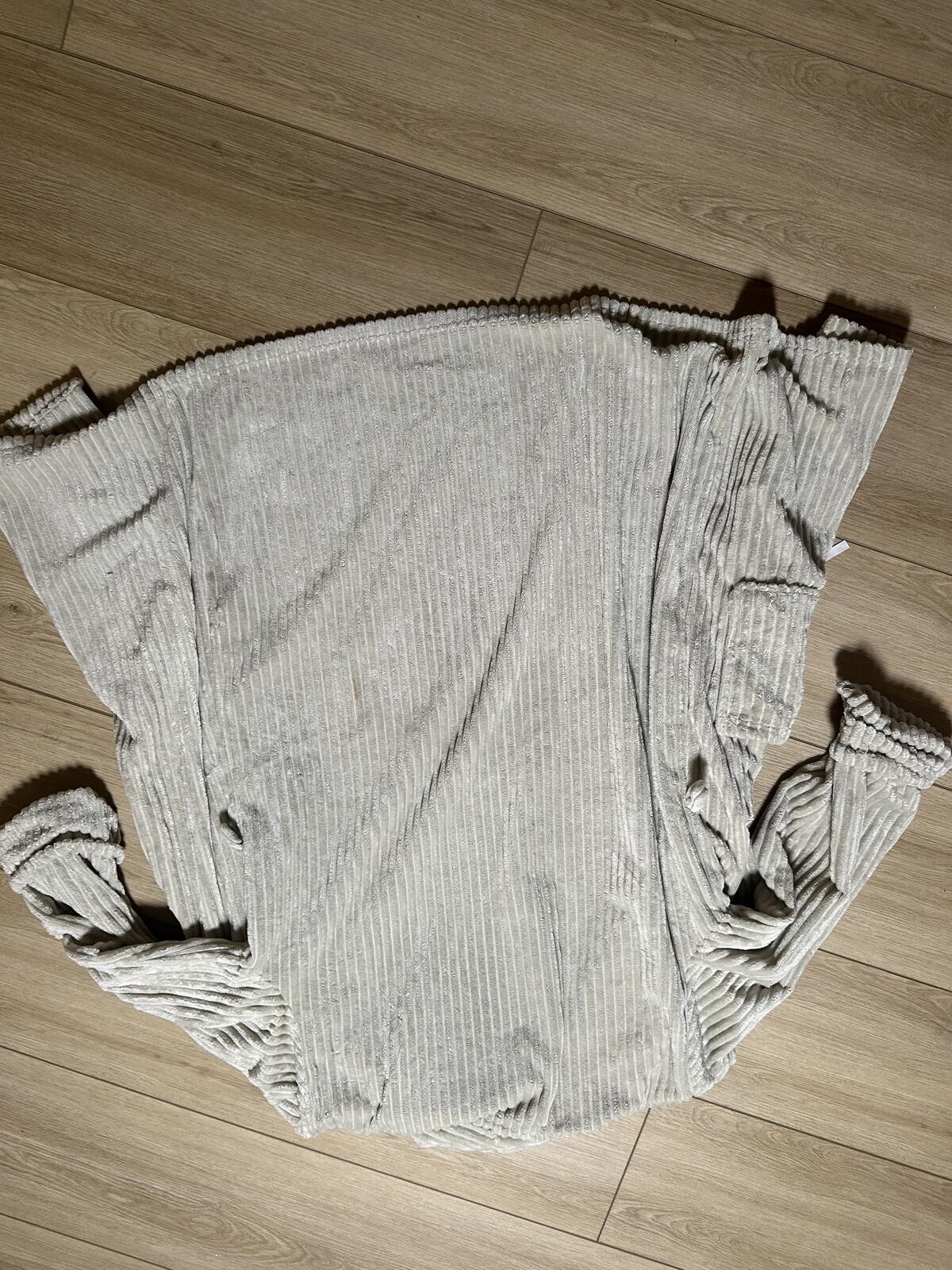 Anari Cream Ribbed Long Coat One Size Fits Most