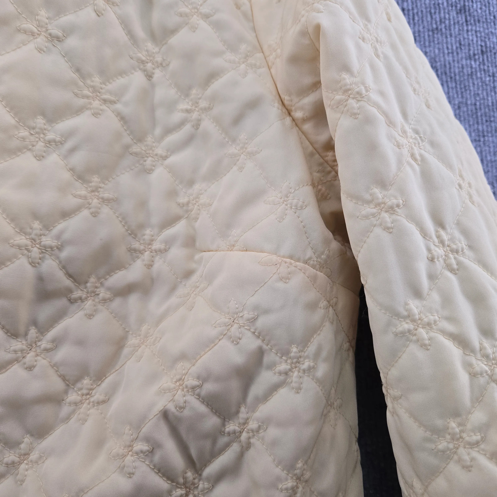 Croft & Barrow Yellow Quilted Button Front Jacket Size M