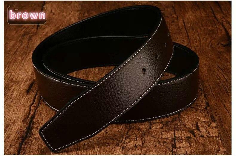 New Leather No Buckle For H 38mm Replacement Belt Men’s Strap Straps*