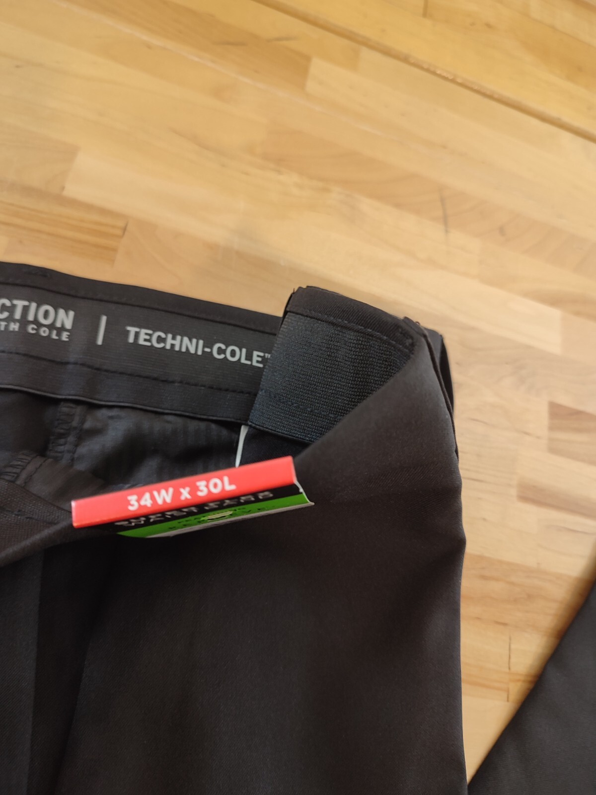 KENNETH COLE REACTION Slim Fit Techni-Cole Performance Dress Pants Black 34Wx30L