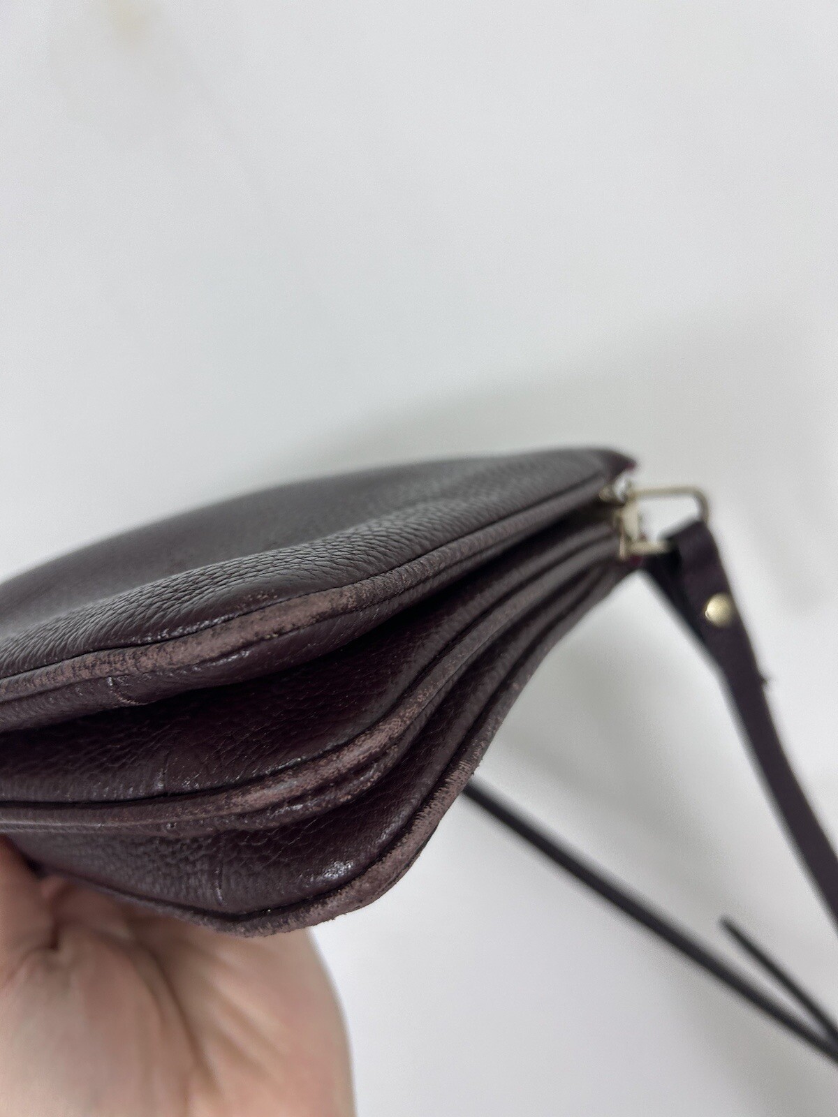 Kate Spade Burgundy Wine Small Crossbody Purse Handbag 10x7x3 Flaw Repair Needs