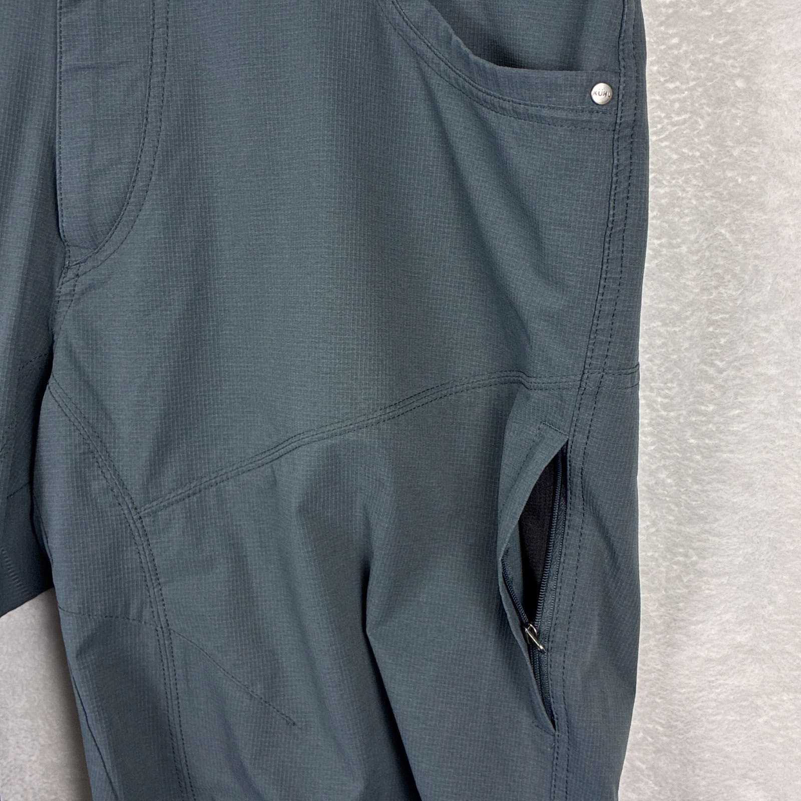 Kuhl Shorts Men 40 Gray Silencr Cargo Ripstop Hiking Backpacking Trekking Preppy