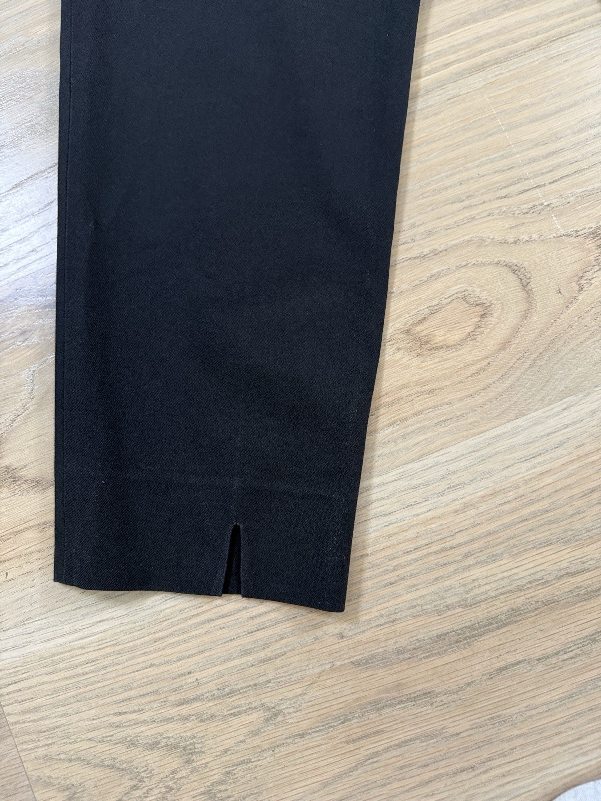 Piazza Sempione Black Twill Stretch Straight Leg Mid Rise Zip Dress Pants IT 40