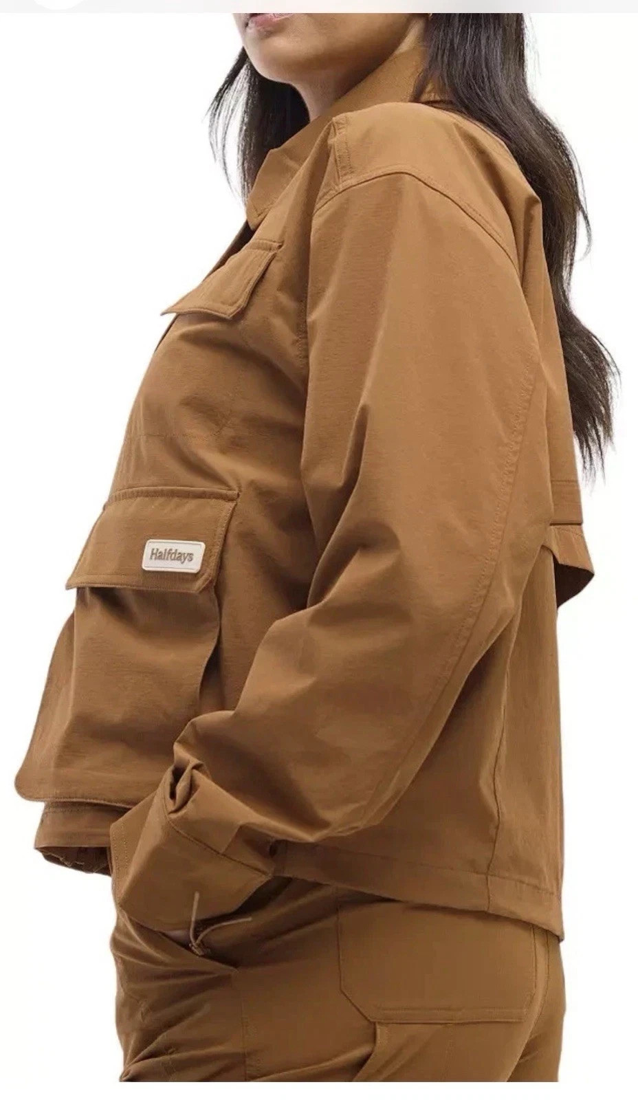 Halfdays Women’s Nan Field Jacket Full Zip Nuthatch Snap Button Size Large $145