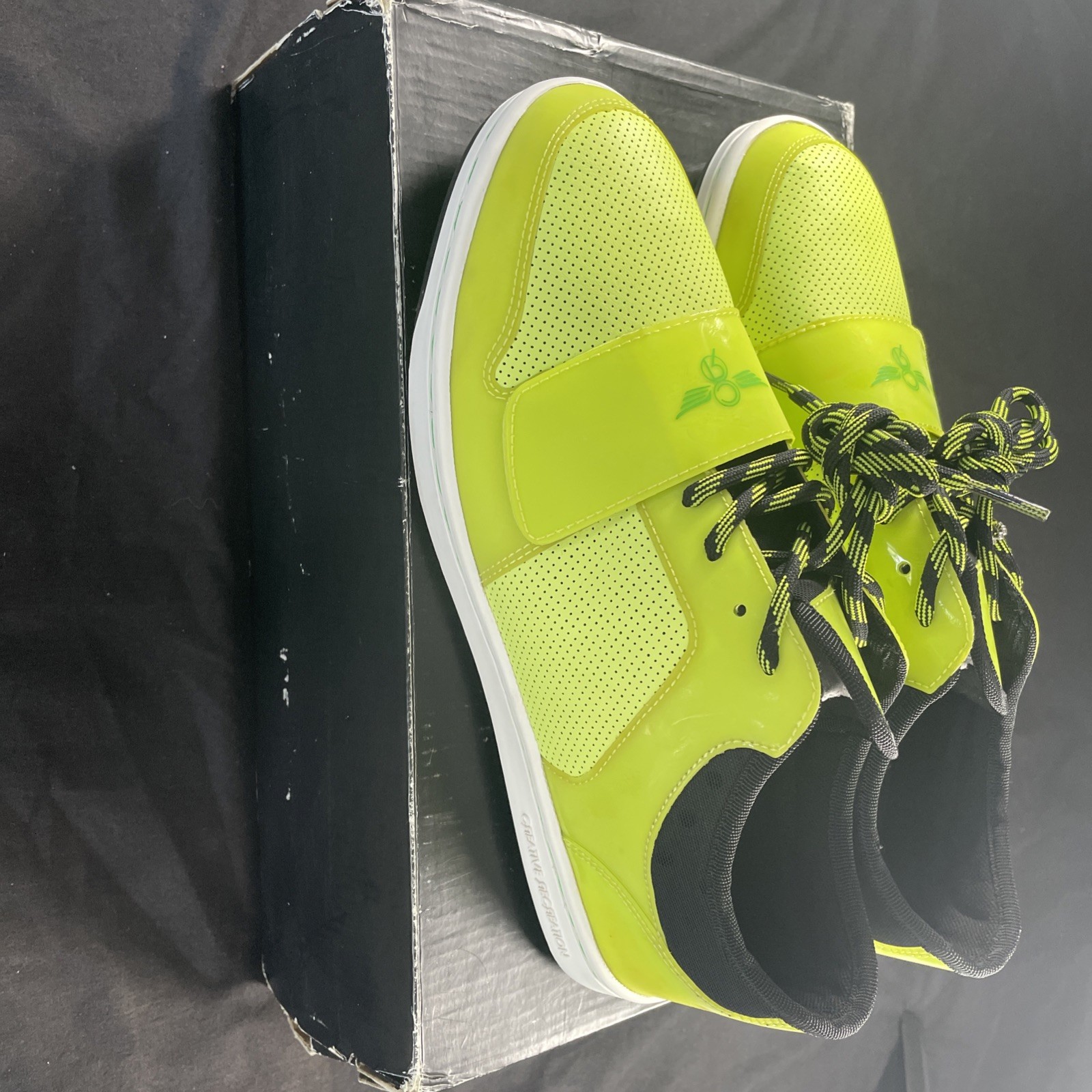 Creative Recreation Cesario Lo Men’s Size 9.5 Neon Green Yellow Shoe Black Kush!