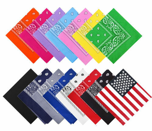 LOT Of 1/3/6/10 NEW 100% Cotton Paisley Print Scarf Bandana Head Wrap 22″x22″