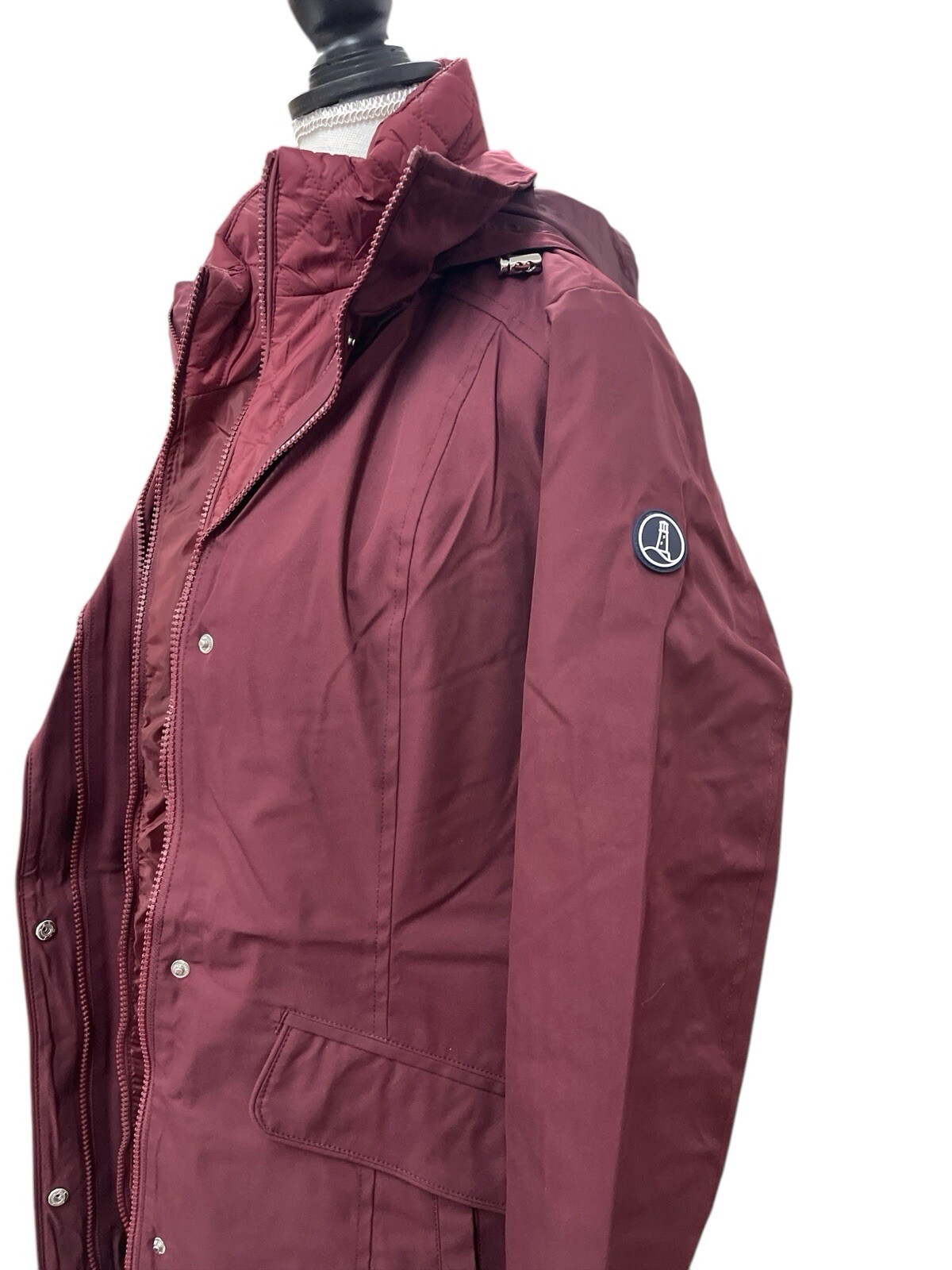 Lands’ End Ladies’ 3-in-1 Systems Jacket w/ Hood & Vest RED Choose Your Size NWT