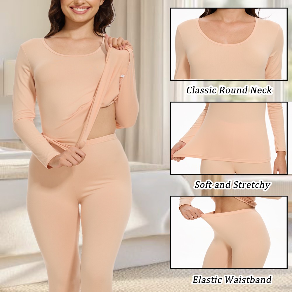 Women Thermal Underwear Long Johns Top Bottom Set Pants Base Layer Winter Warm