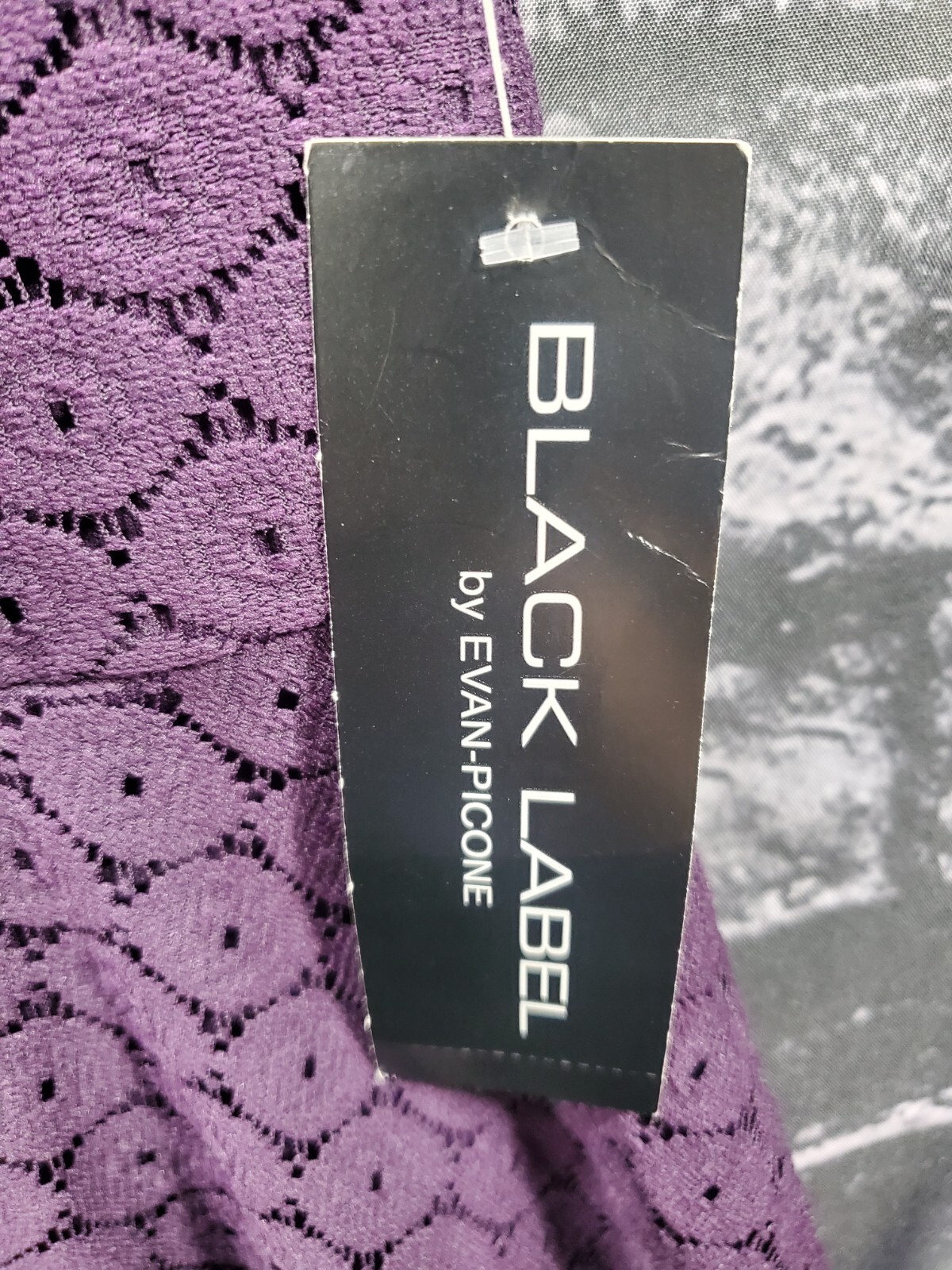 Black Label by Evan Picone Dress Womens 14 Purple Faux Wrap Elegant Classic NWTs
