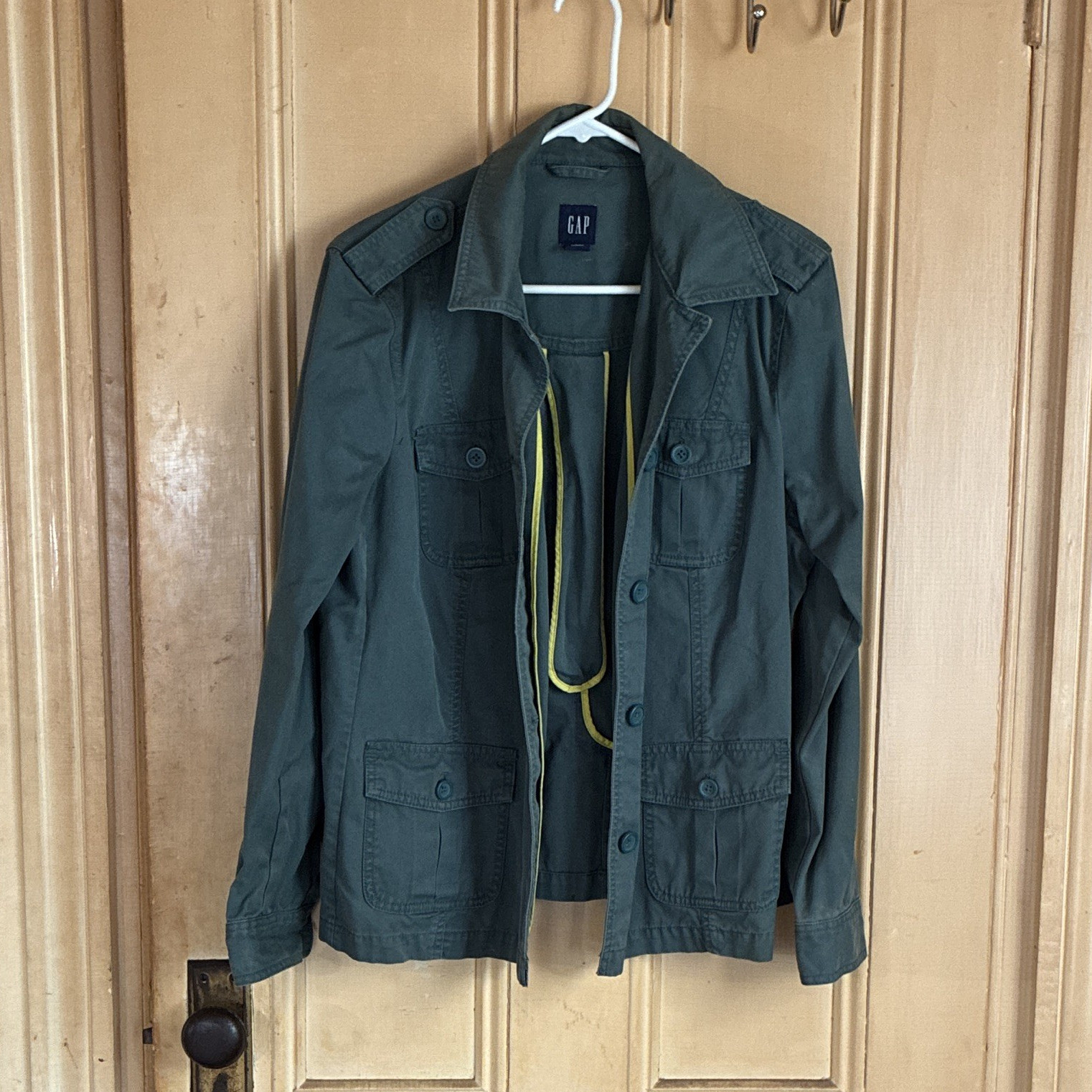 Gap Women’s Green Military Utility Jacket XL Short Long Sleeve Pockets Button