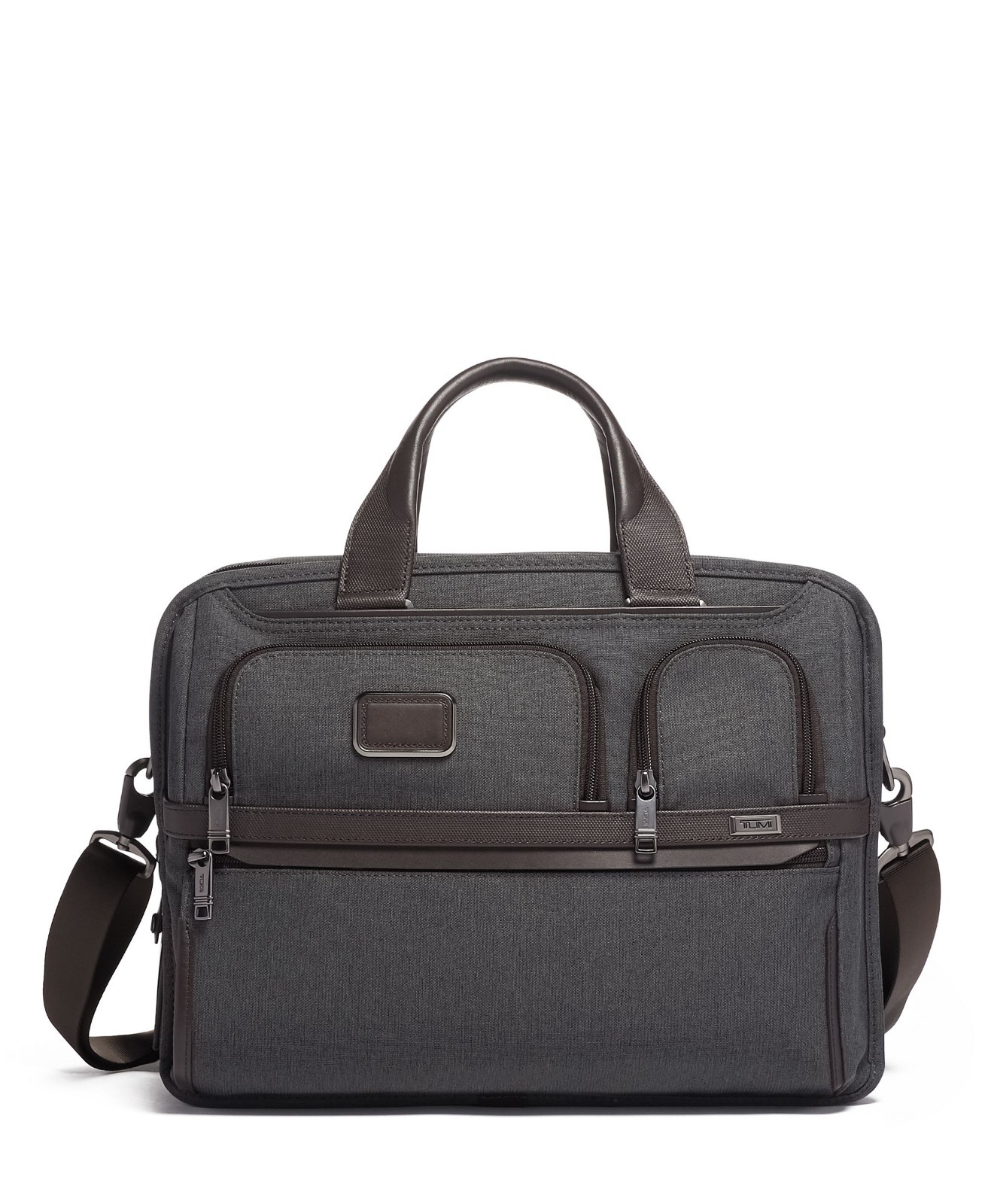 Tumi Mens Anthracite Alpha Expandable Briefcase – laptop sleeve included