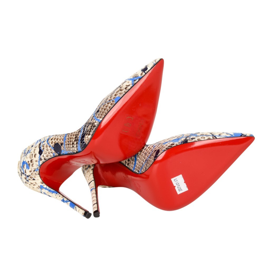 Christian Louboutin Shoe Snakeskin Graffiti Pigalle 115mm Rare 35 / 5 New