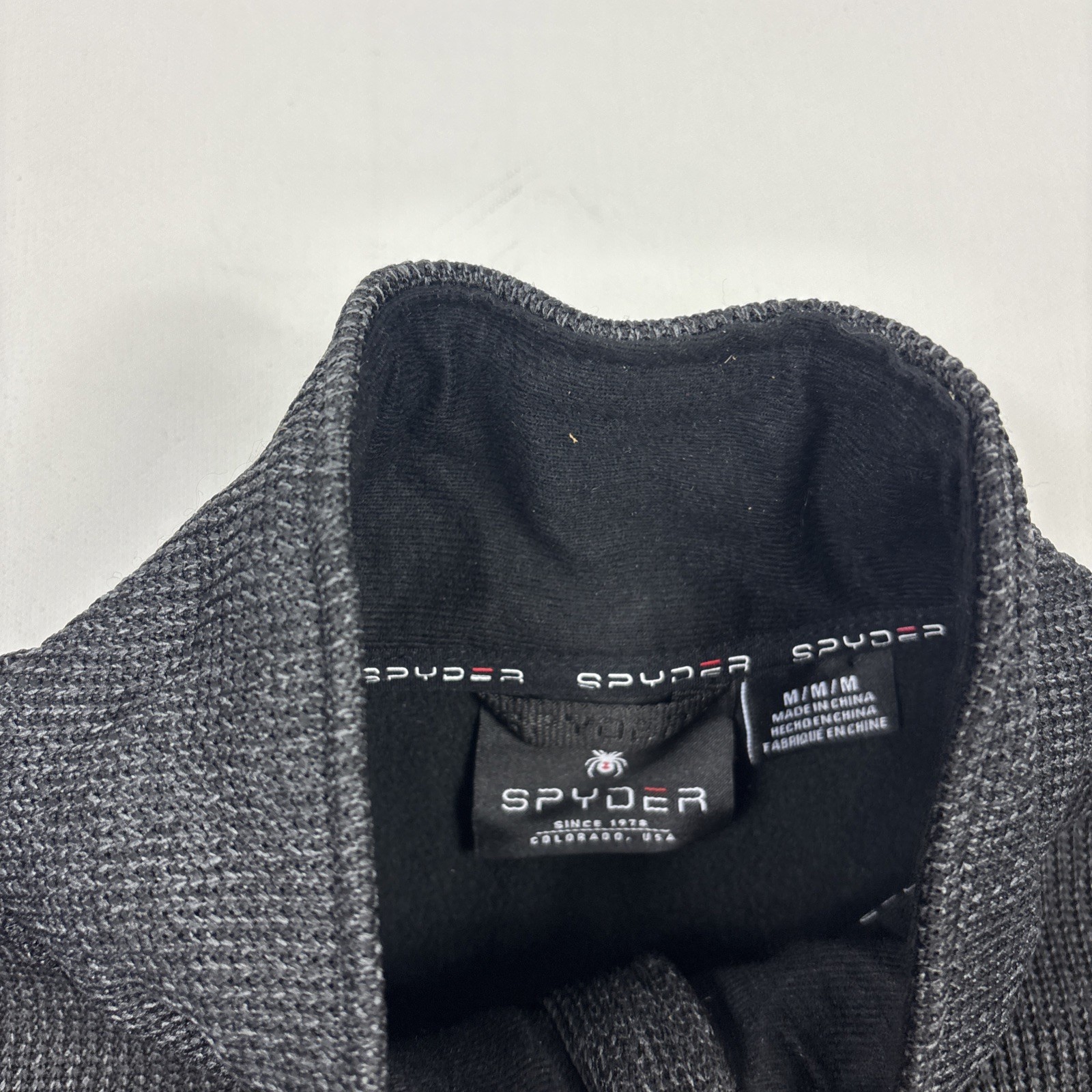 Spyder Mens Full Zip Black Jacket Fleece Lined Medium