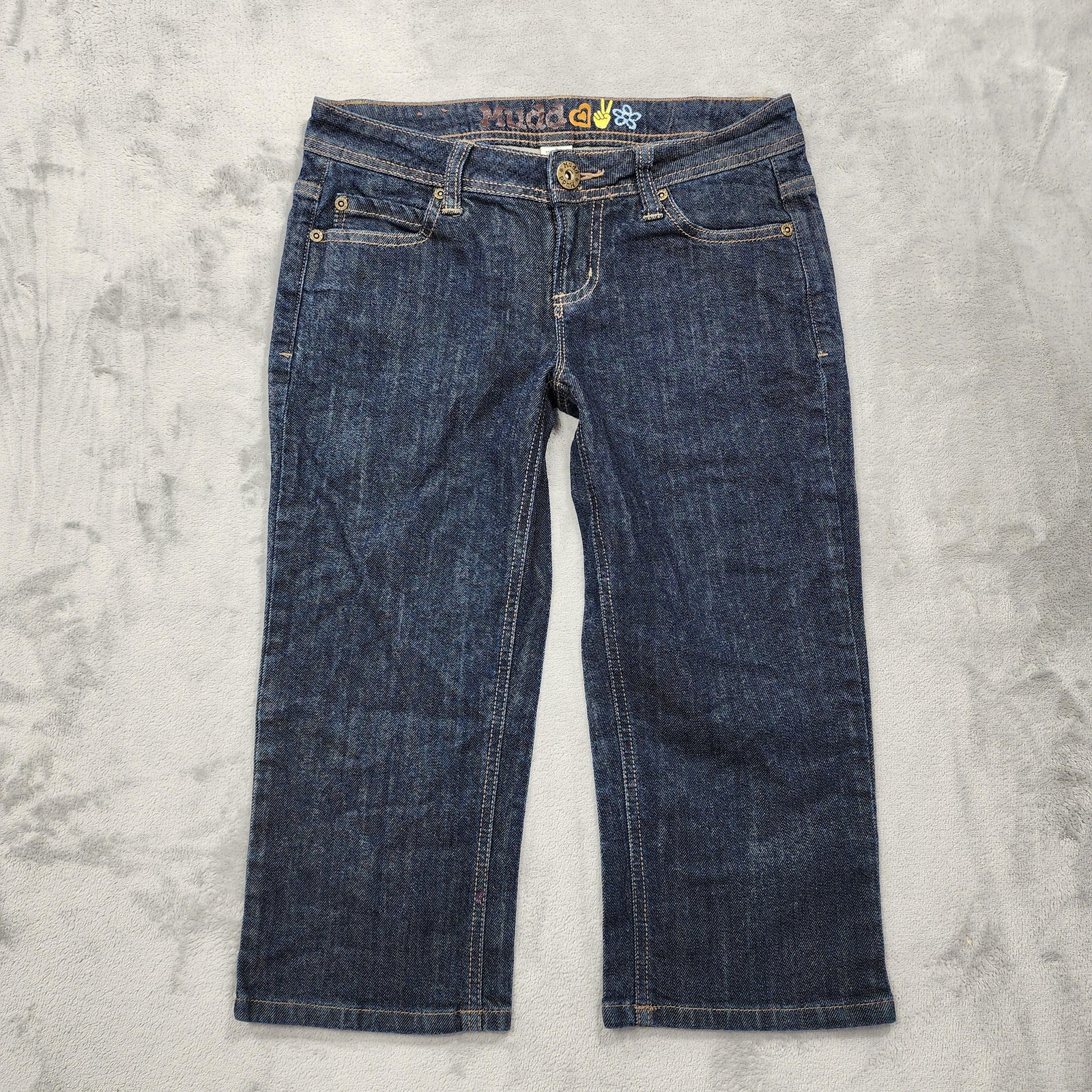Vintage Mudd Jeans Womens 3 Juniors Blue Low Rise Capri Crop Stretch Denim