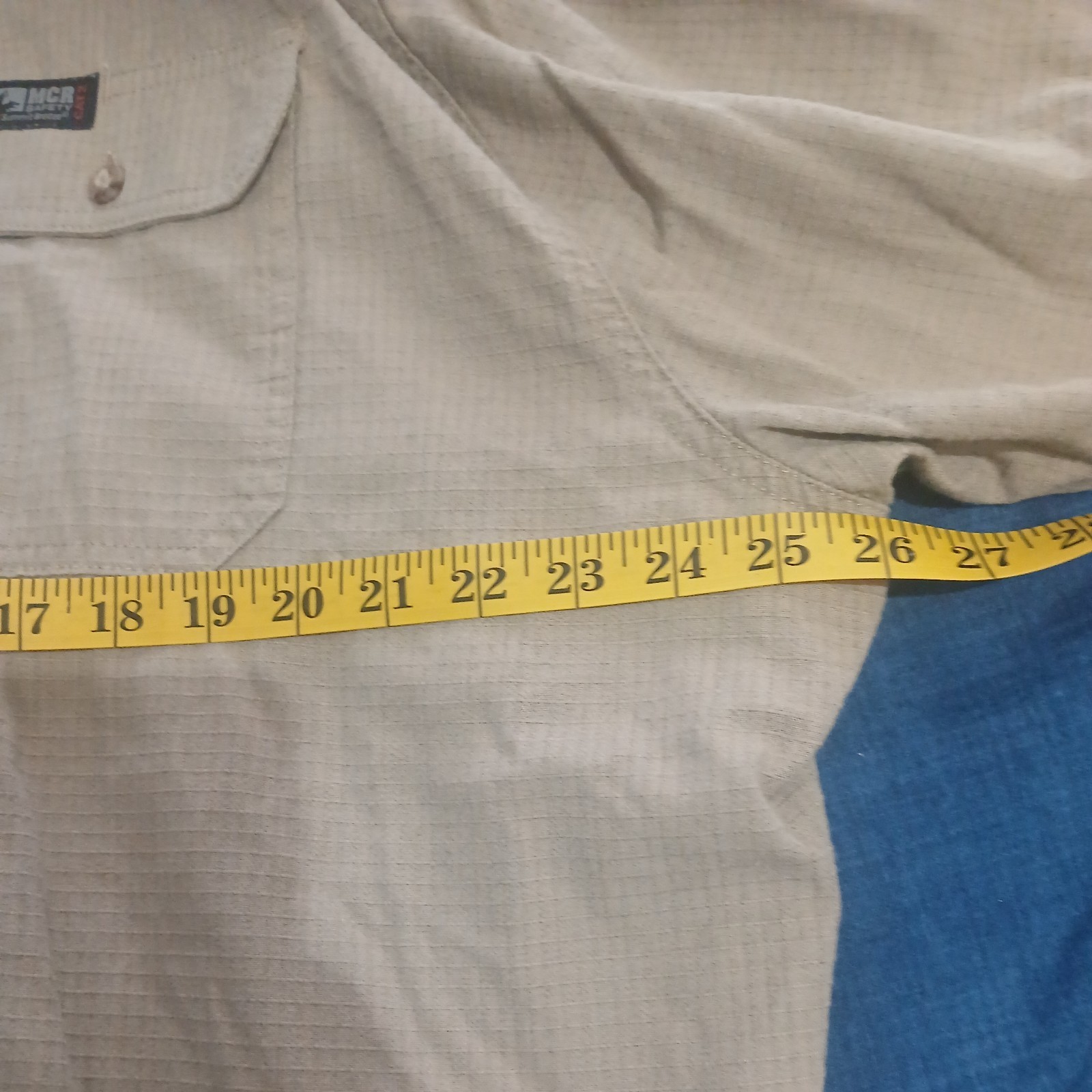 MCR Safety Mens 3X Summit Breeze FR Shirt Button Down Khaki Vented Mesh CAT 2