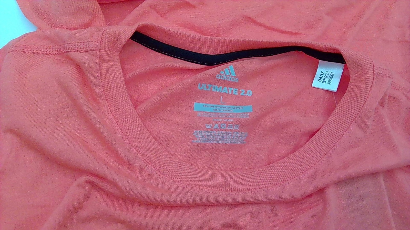 Adidas Ultimate Short Sleeve Easy Coral/Black Training T-shirt Size Large