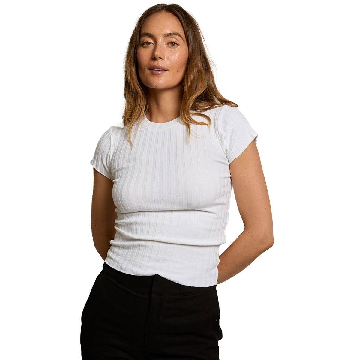 perfectwhitetee Suri Ribbed Crewneck T-Shirt – Women’s