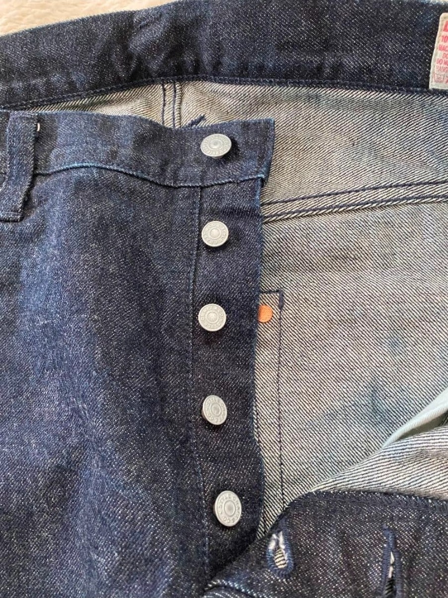 EVISU Lot 2000T Jeans Tiger Preshrunk Made in Japan W40 Indigo Stitch Denim