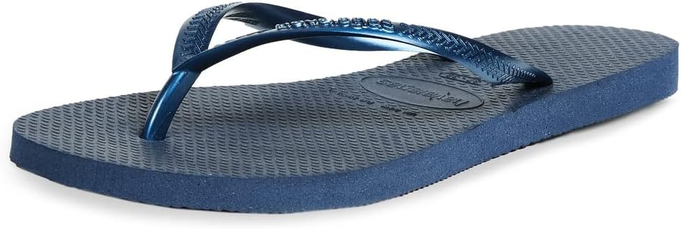 HAVAIANAS SLIM WOMEN’S NAVY BLUE FLIP FLOPS SANDALS SIZE 7 / 8 NEW WITH TAGS