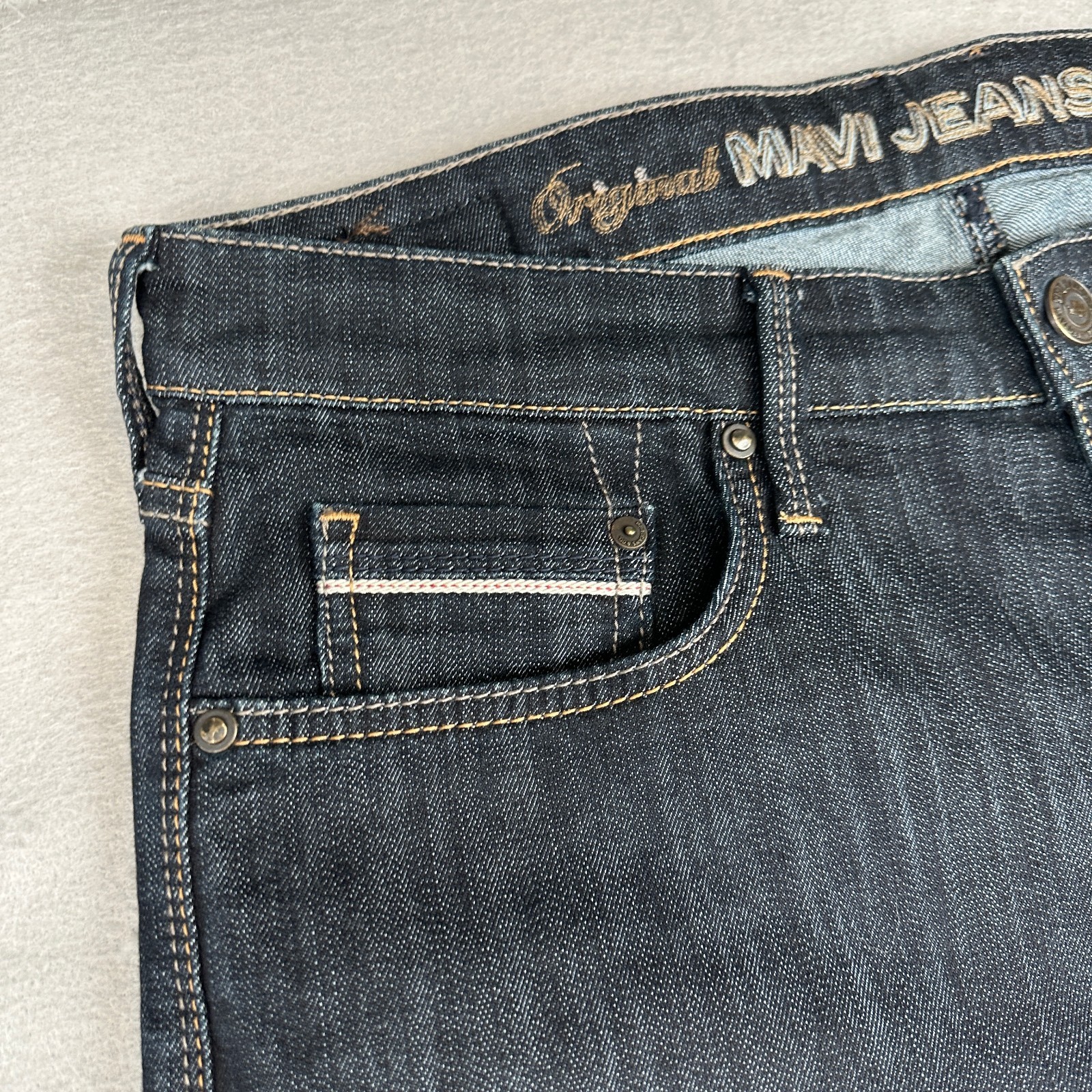 Mavi Jeans Mens 34×32 (Fits 34×31) Blue Jake Slim Straight Leg Indigo Dark Wash