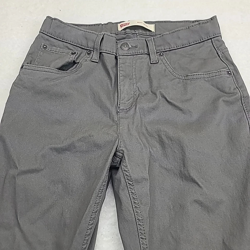 Levis Jeans Womens 18 Reg Gray 511 Slim Straight Stretch Pants Elastic Waist