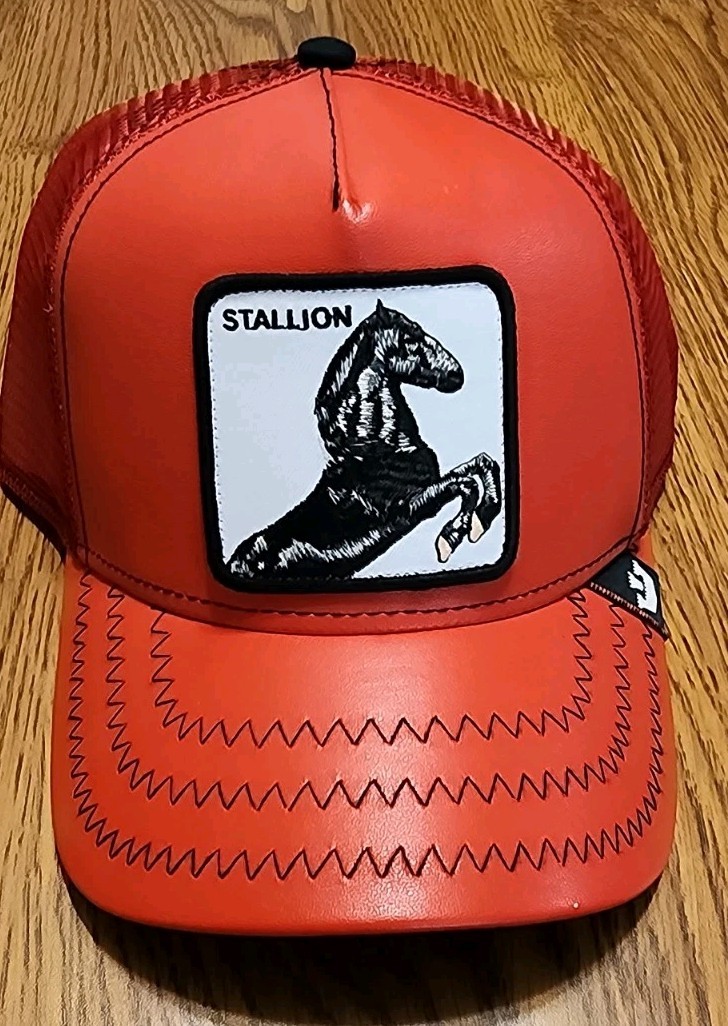 Goorin Bros The Stallion Farm Leather Mesh Trucker Snapback Adjustable Hat Cap