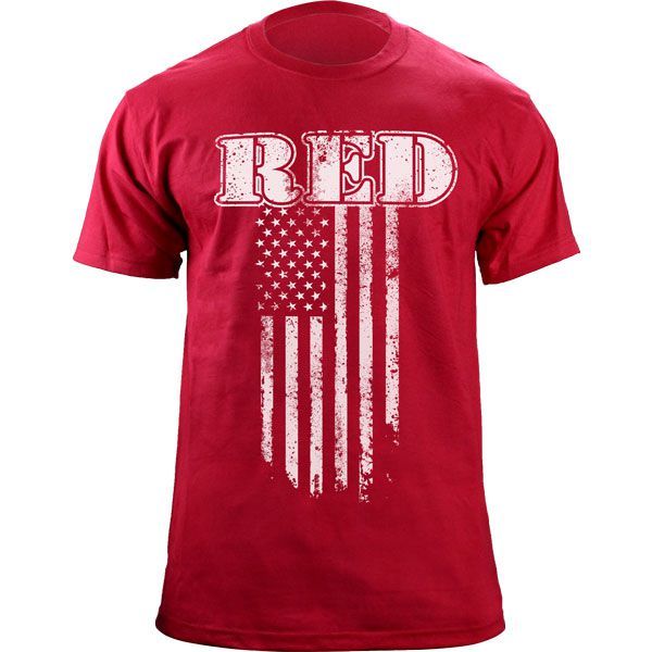 Red Friday Vintage Flag Support the Troops T-Shirt