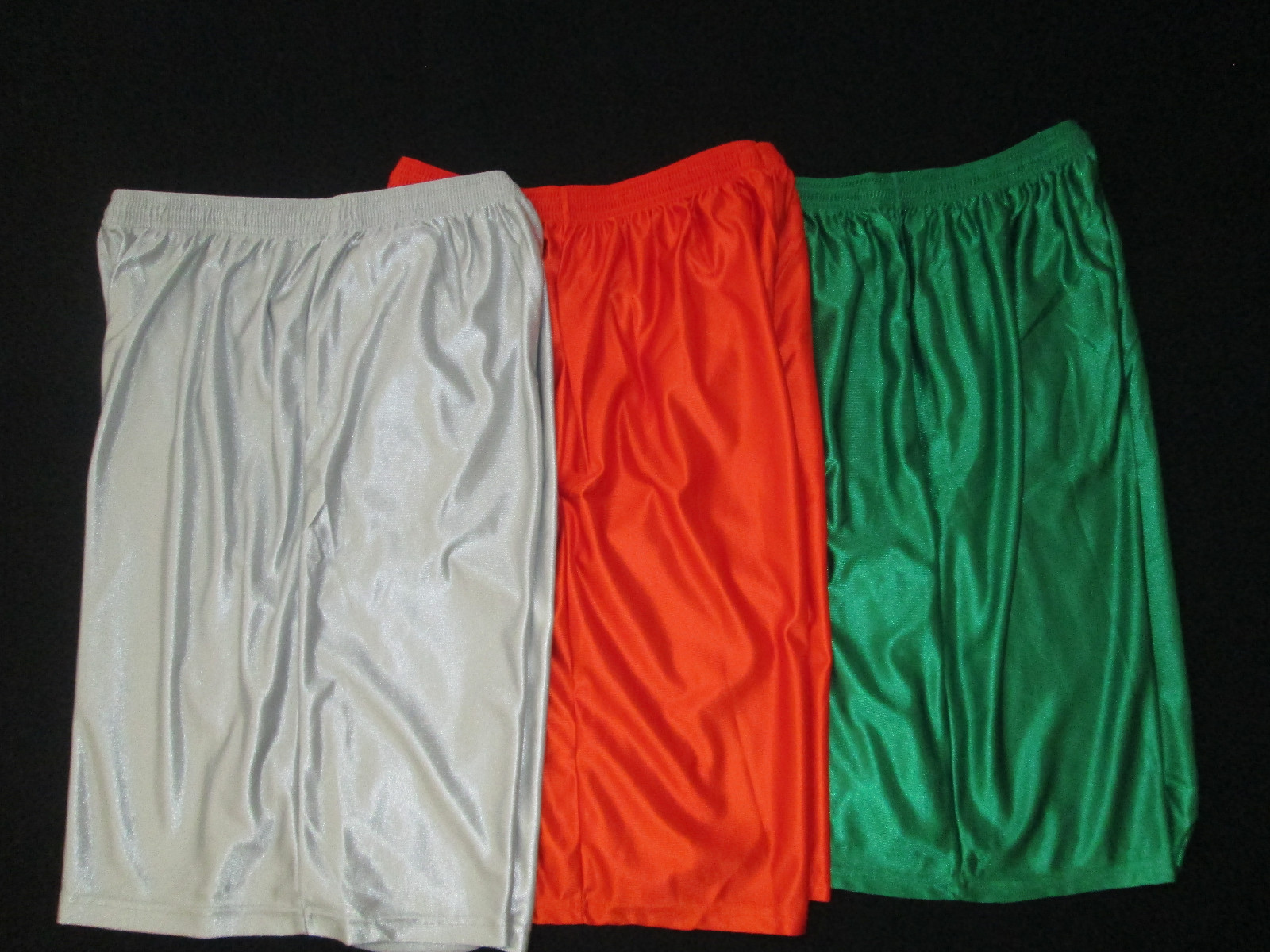 Mens shorts satin Small Medium Large xl 2x 3X NEW 9″ orange green silver Blue