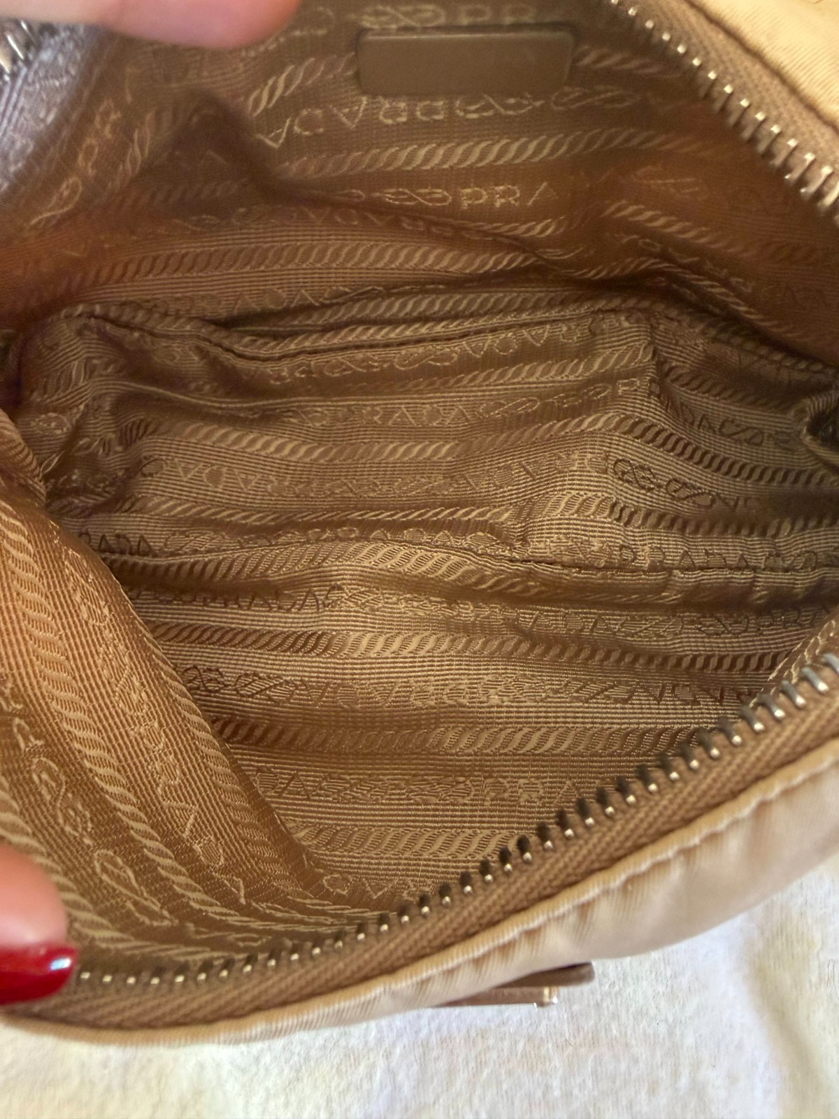 100% Authentic Prada Re-Edition 2005 Re-Nylon bag in Nude