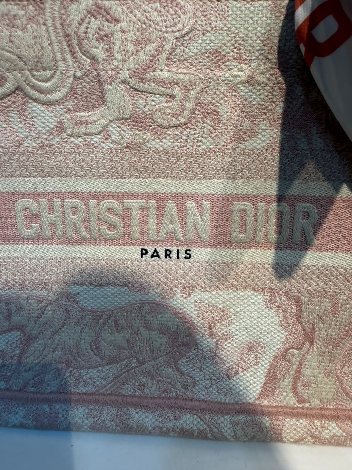 Christian Dior Medium Book Tote Pink Toile de Jouy Sauvage Embroidered Bag