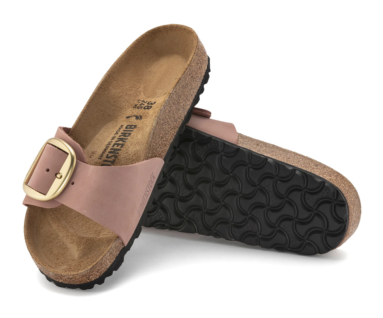 Birkenstock Madrid Big-Buckle Sandals Old Rose Nubuck Leather Women’s EU 37-41