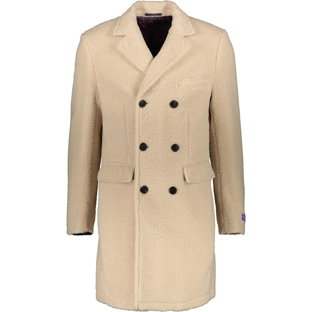 WILLIAM HUNT Faux Shearling Coat Double Breasted Overcoat Size 50 – RP £700.00