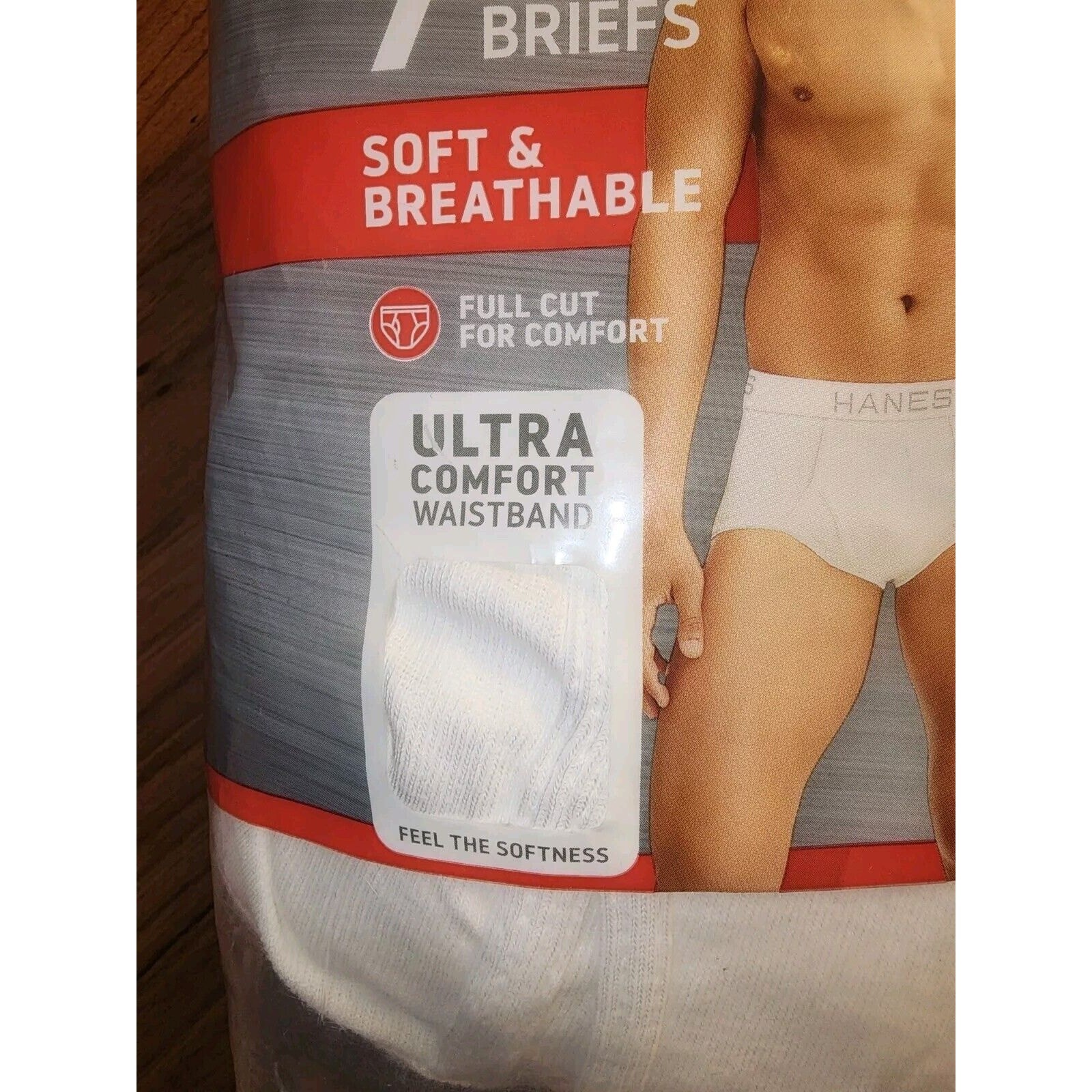 Hanes Briefs 5-Pack Men’s Tagless Underwear White ComfortSoft Waistband Sz XL