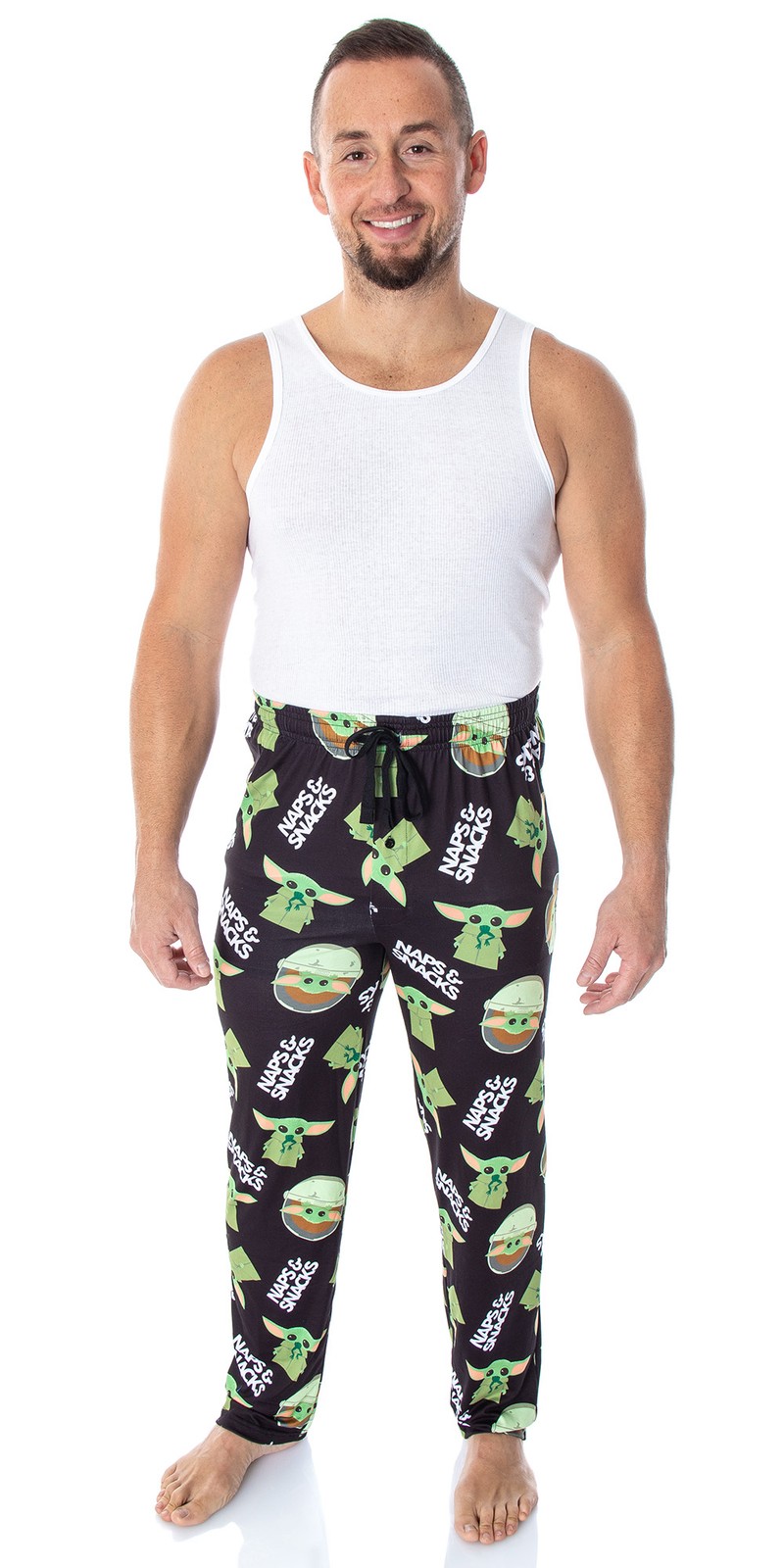 Star Wars Men’s Baby Yoda Snacks And Naps Sleep Lounge Pajama Pants
