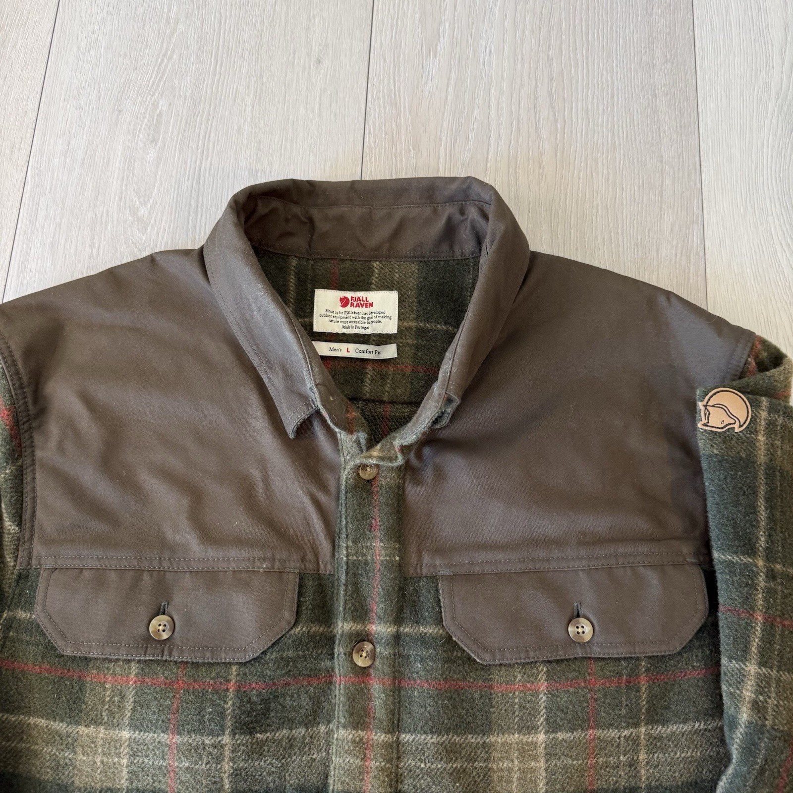 Fjallraven Granit Shirt Mens L Large Comfort Fit Wool Blend Flannel Hunting