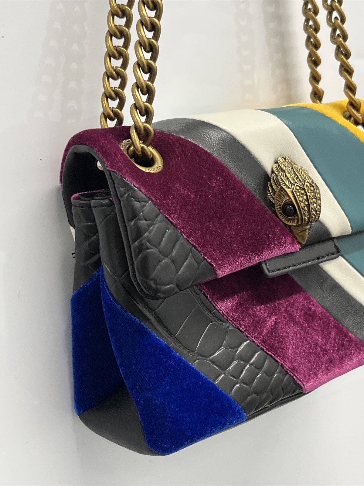 Kurt Geiger Multicolor Colorblock Shoulder Bag Gold Chain Strap