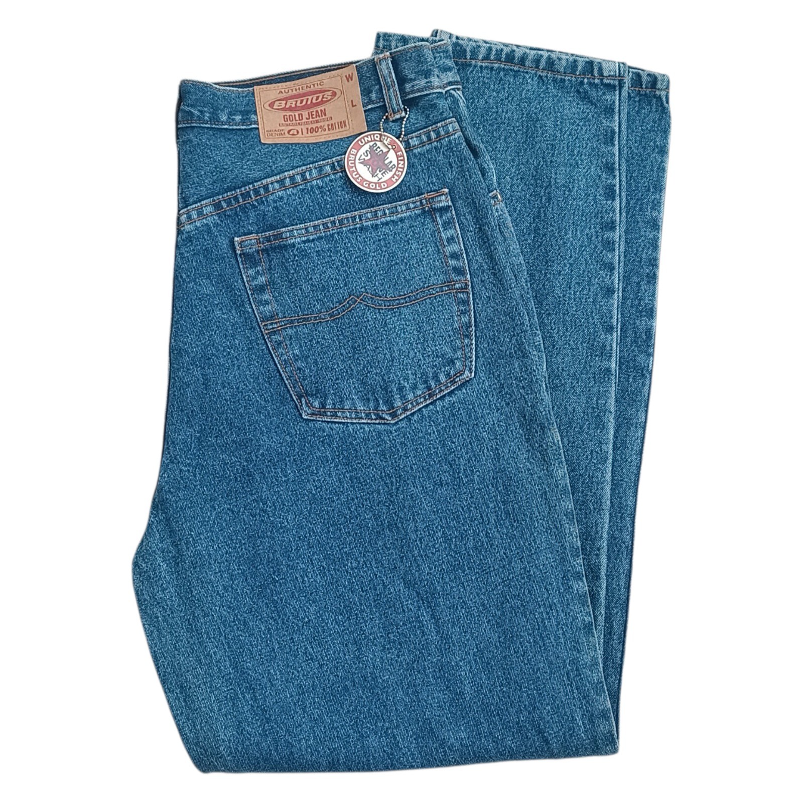 Vintage Brutus Gold Jeans Blue Denim 36×32 Regular Fit Stonewash Deadstock