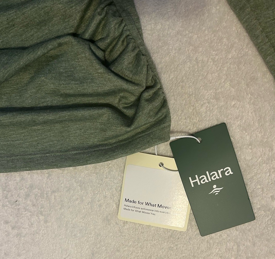 NEW Halara Long Sleeve Asymmetric Ruched Work Top sz L #halara #casual #NWT