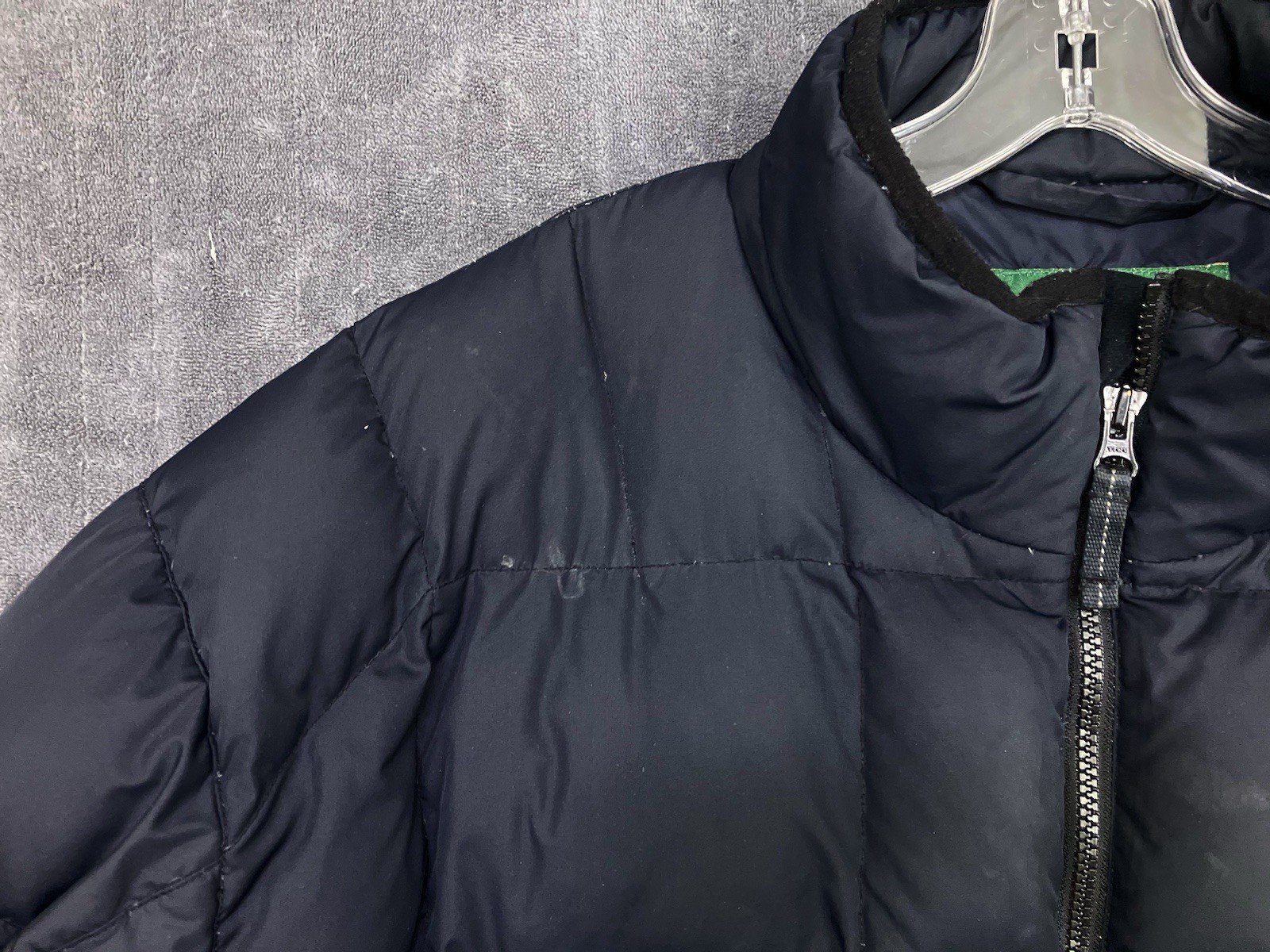 CABELAS Premier Northern Goose Down Men XL 650 Fill Quilted Puffer Jacket ISSUES