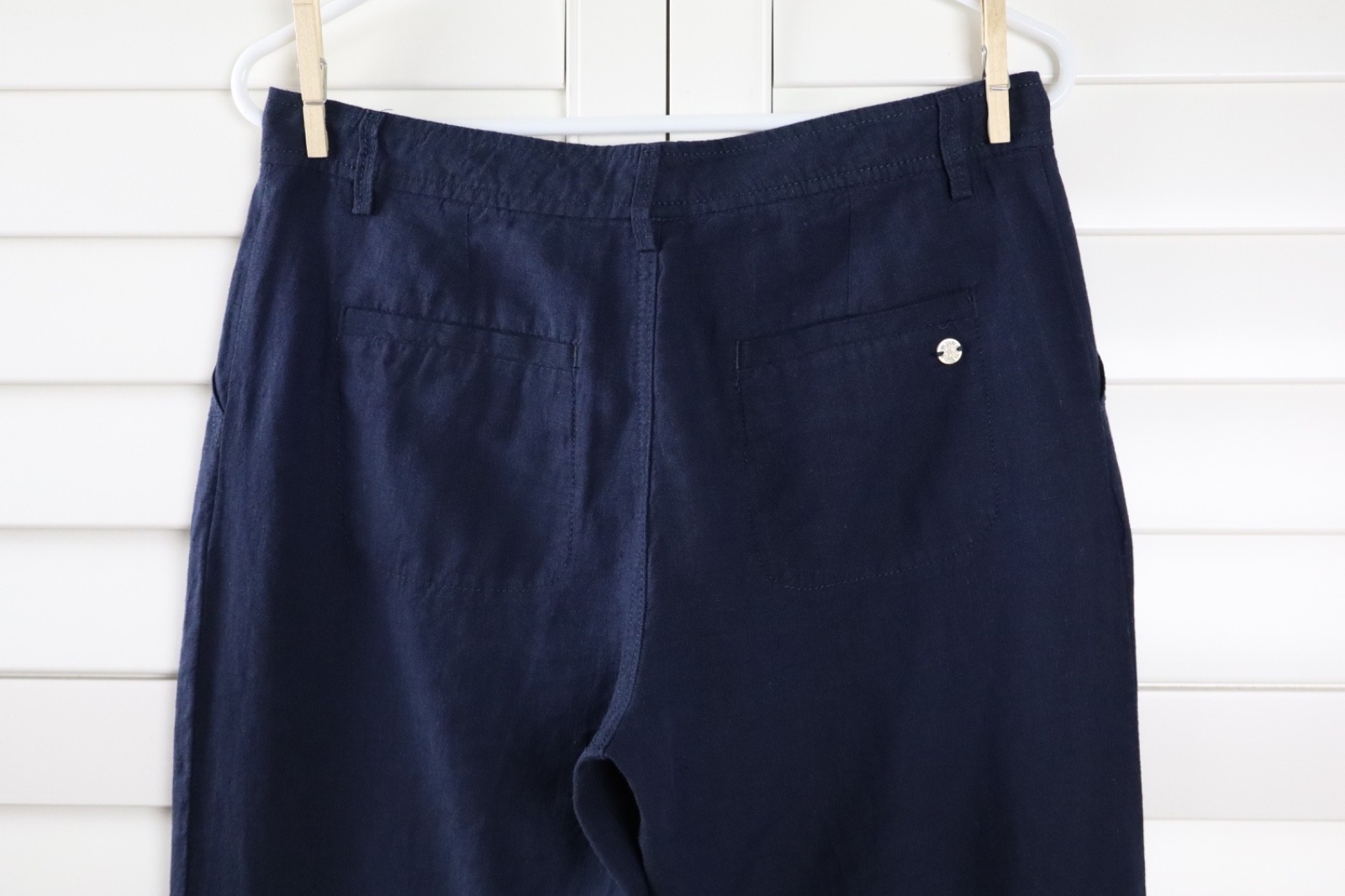LILLY PULITZER NWT $148 Breeta 100% Linen Trousers Casual Pants in Navy Size 4