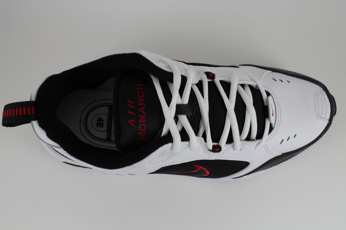 NIKE AIR MONARCH IV 4 EXTRA WIDE 4E EEEE WHITE/BLACK/RED CROSS TRAINER MEN SIZES
