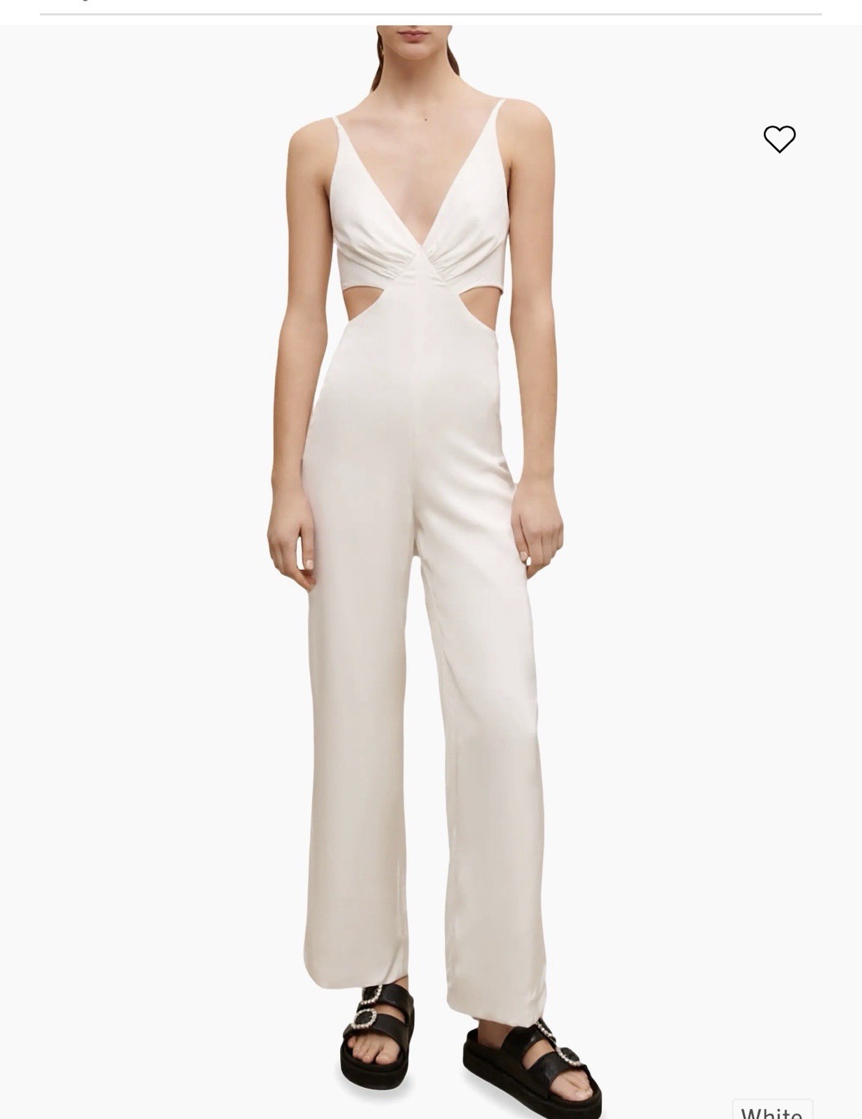 NWT Maje Cut Out Jumpsuit Cream Off white Size 34 Straps $495